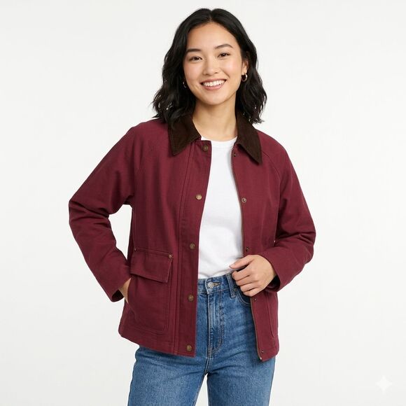 Levi's Jackets & Blazers - Levis Chore Jacket Womens Medium Red Canvas Lightweight Utility Barn Jacket